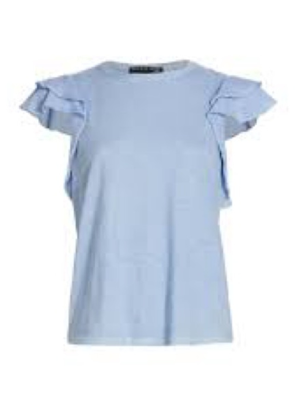 Veronica Beard Light Blue Ruffle Sleeve Tee